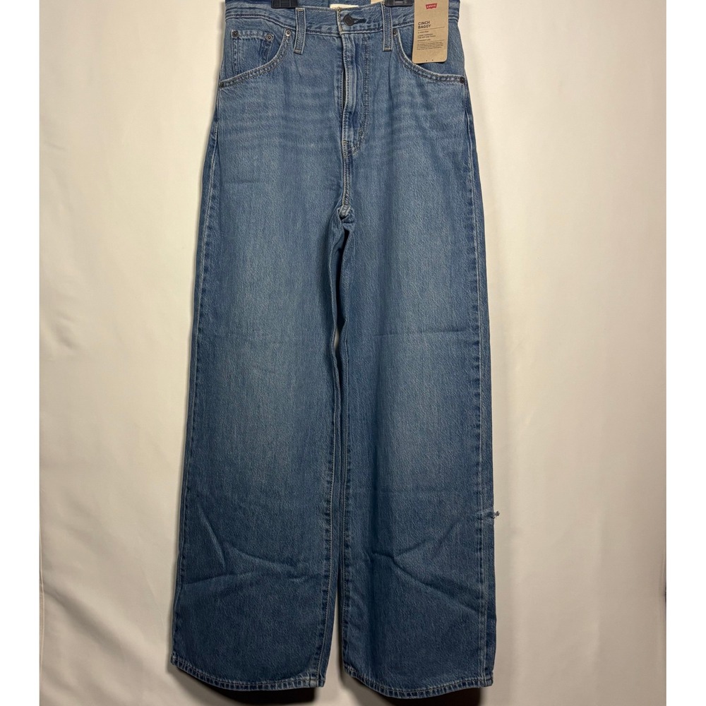 Levis Cinch Baggy High Rise Straight Leg Jeans Wide Leg Blue 26x31 New NWT